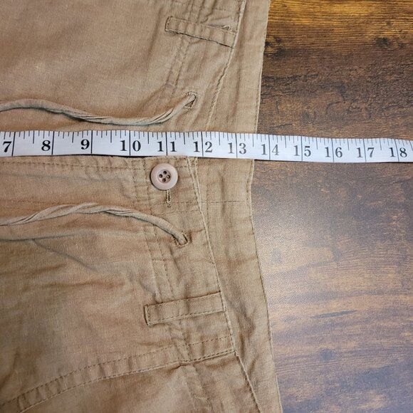 Soul Flower Hemp Blend Cargo Shorts M High Rise Tan Nature Outdoor Gorpcore - Picture 7 of 10